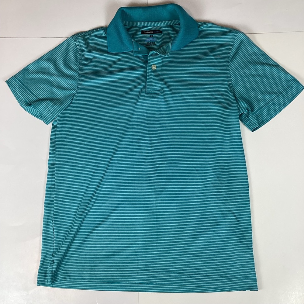 Van Heusen Mens Polo Size S Top Striped Short Sleeve Slim Fit Comfort Stretch